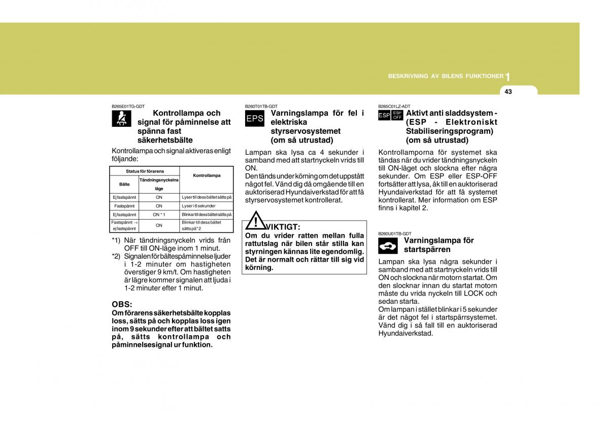 Hyundai Getz instruktionsbok / page 53