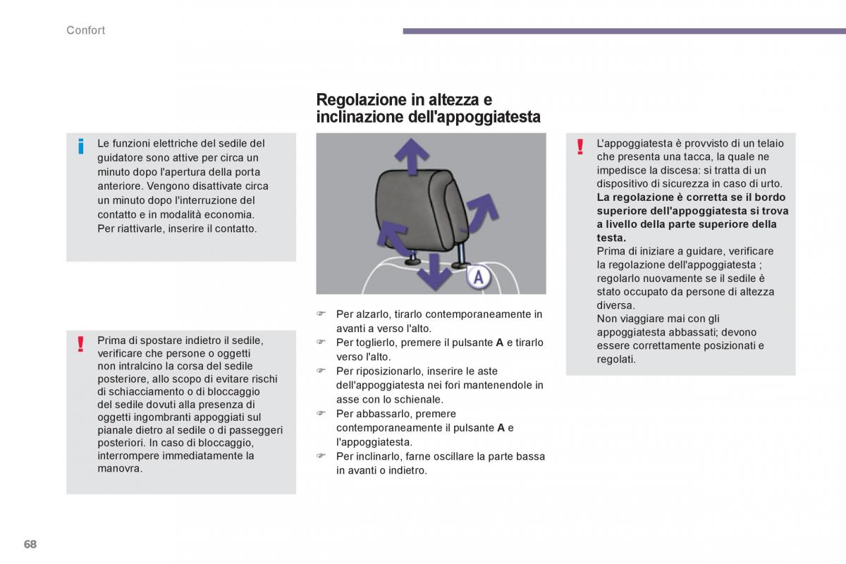 manual  Peugeot 5008 manuale del proprietario / page 70