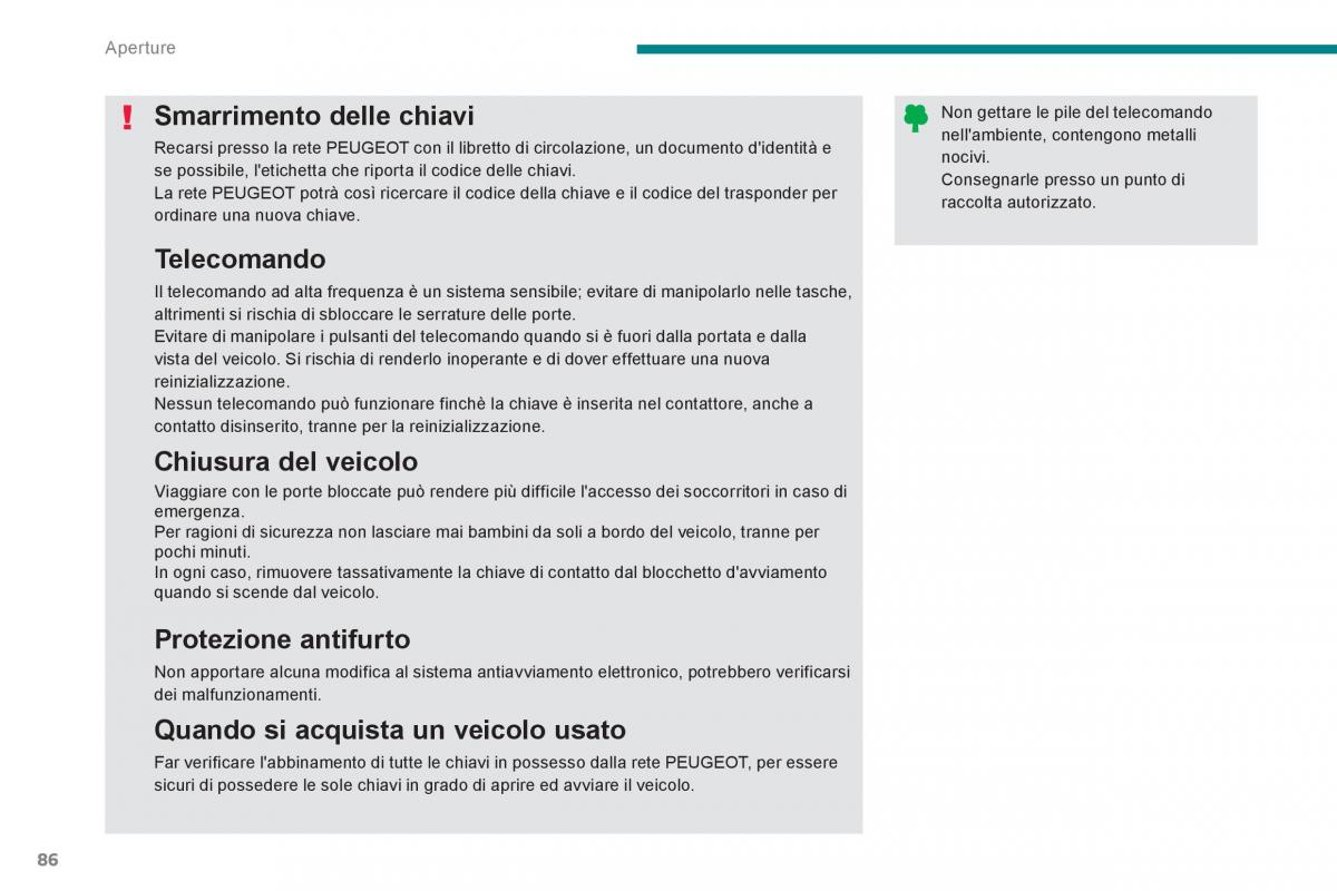 manual  Peugeot 5008 manuale del proprietario / page 88