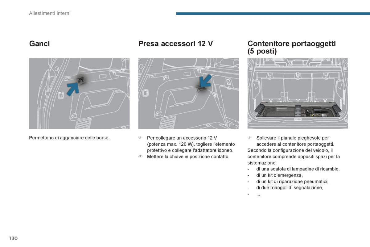 manual  Peugeot 5008 manuale del proprietario / page 132