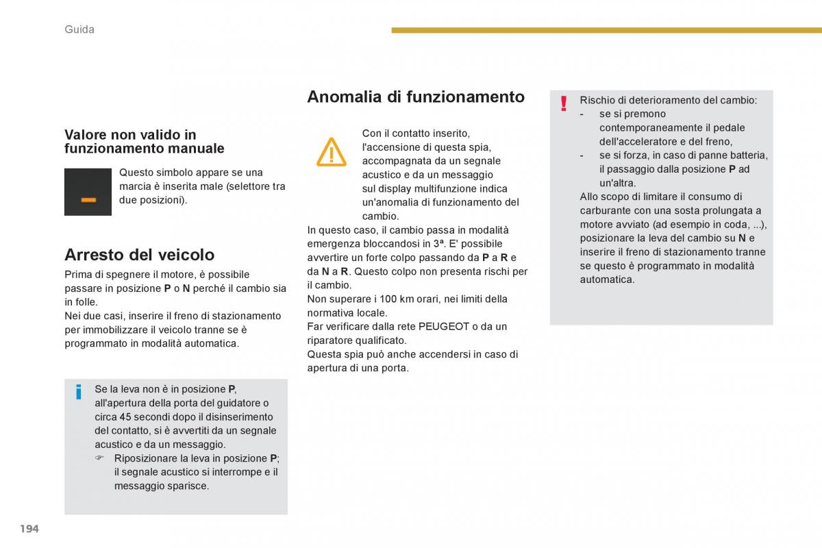 manual  Peugeot 5008 manuale del proprietario / page 196