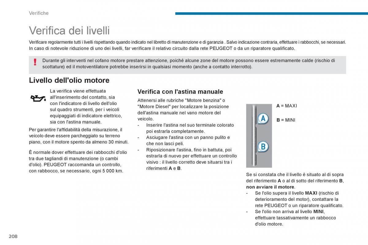 manual  Peugeot 5008 manuale del proprietario / page 210