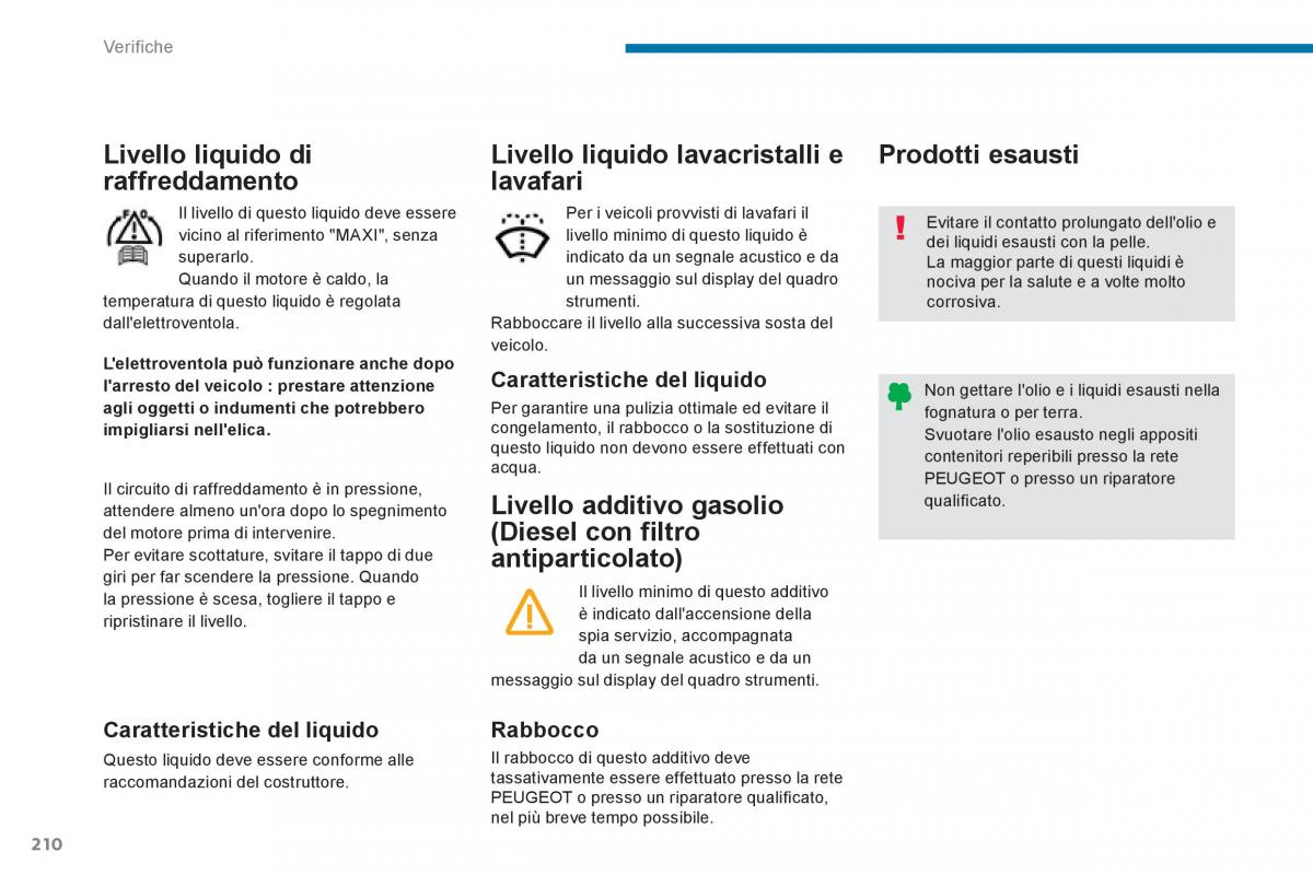 manual  Peugeot 5008 manuale del proprietario / page 212