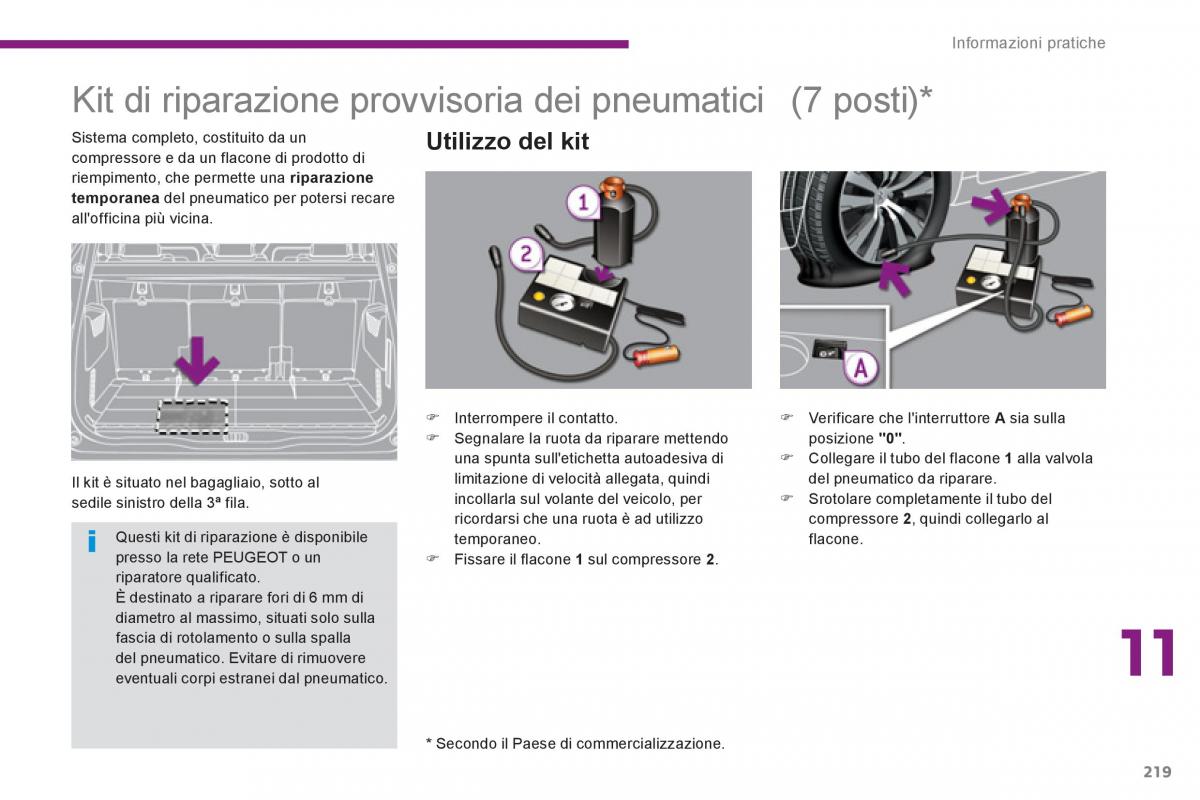 manual  Peugeot 5008 manuale del proprietario / page 221