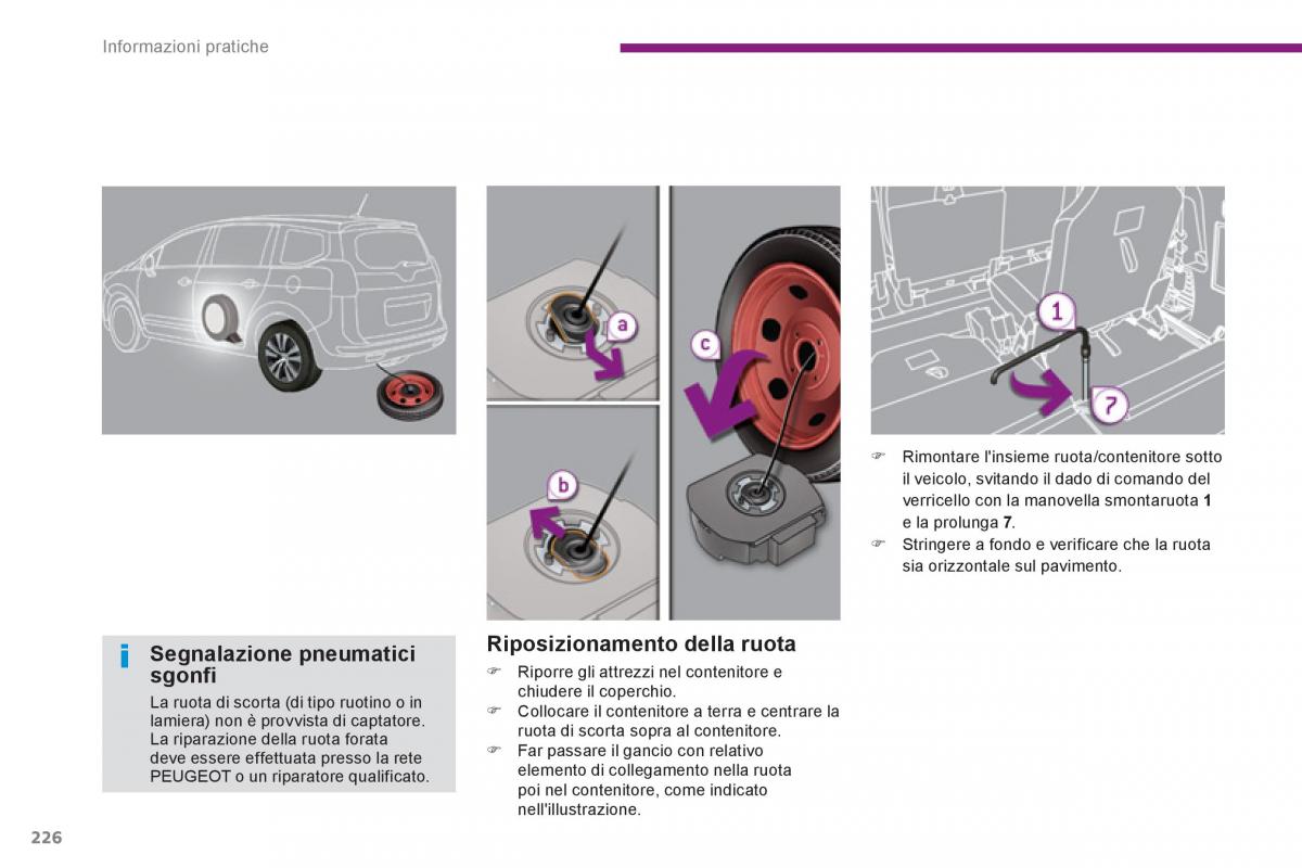 manual  Peugeot 5008 manuale del proprietario / page 228