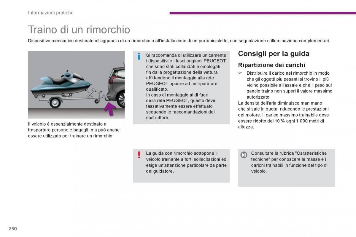 manual  Peugeot 5008 manuale del proprietario / page 252