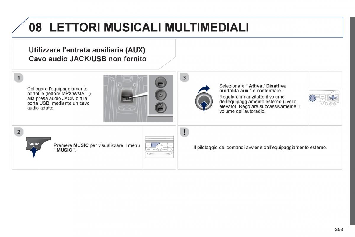 manual  Peugeot 5008 manuale del proprietario / page 355