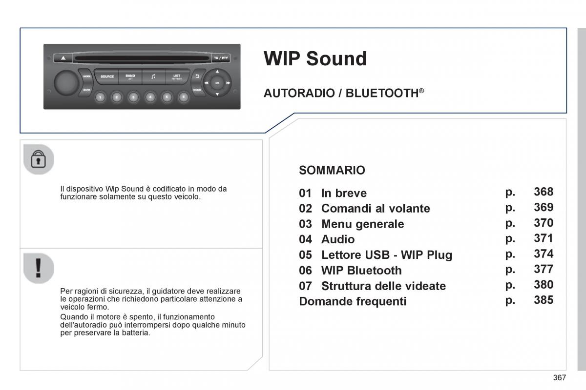 manual  Peugeot 5008 manuale del proprietario / page 369