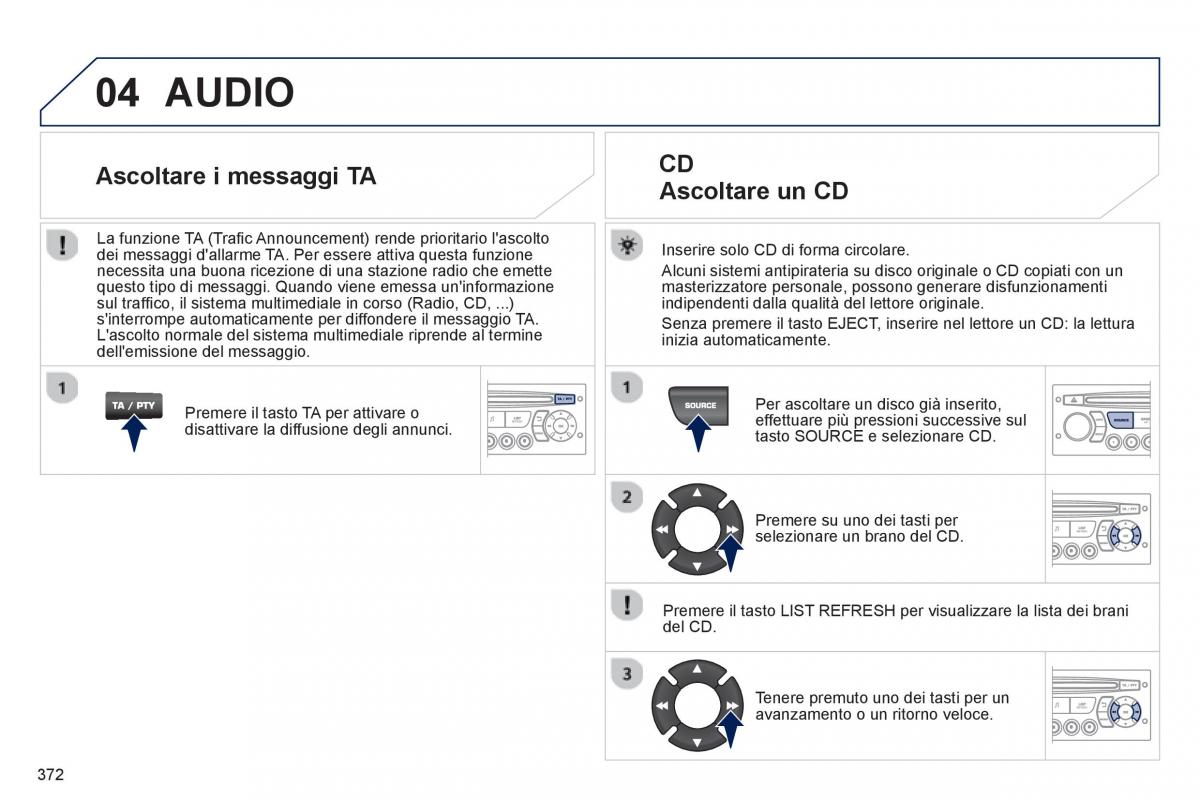 manual  Peugeot 5008 manuale del proprietario / page 374