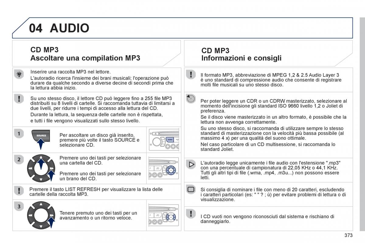 manual  Peugeot 5008 manuale del proprietario / page 375