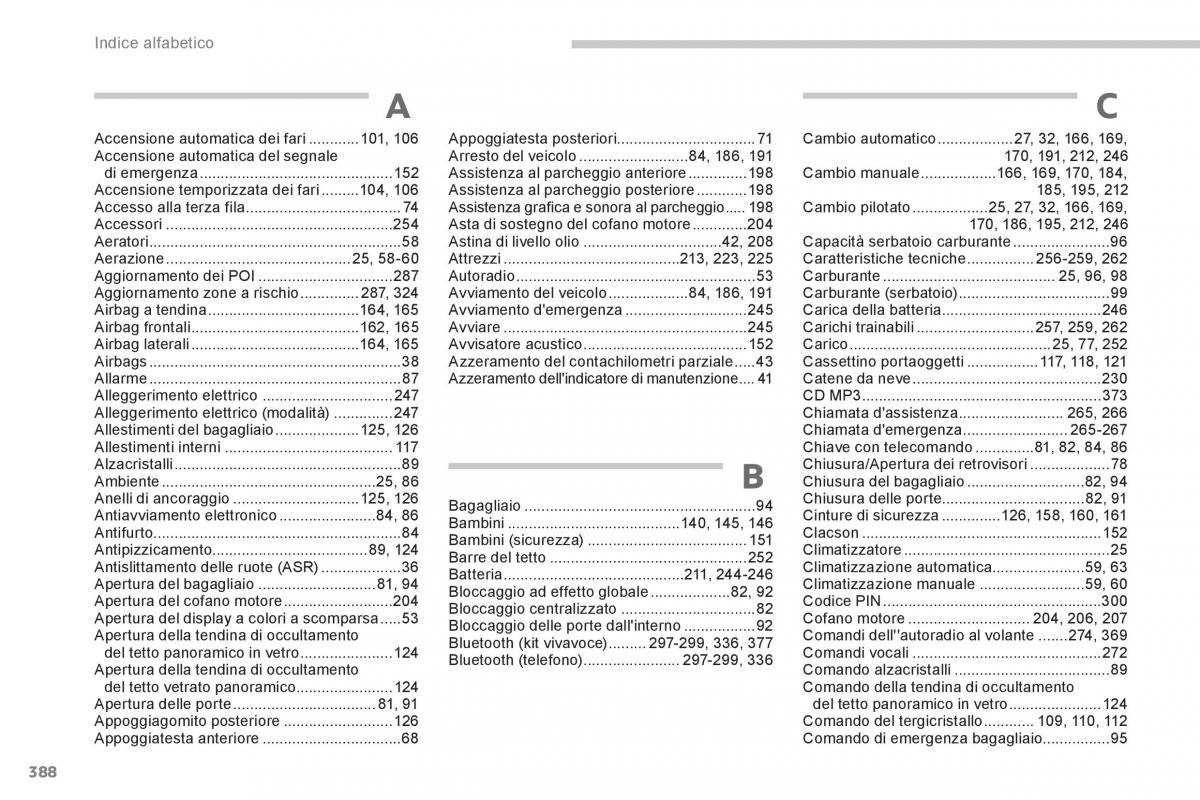 manual  Peugeot 5008 manuale del proprietario / page 390