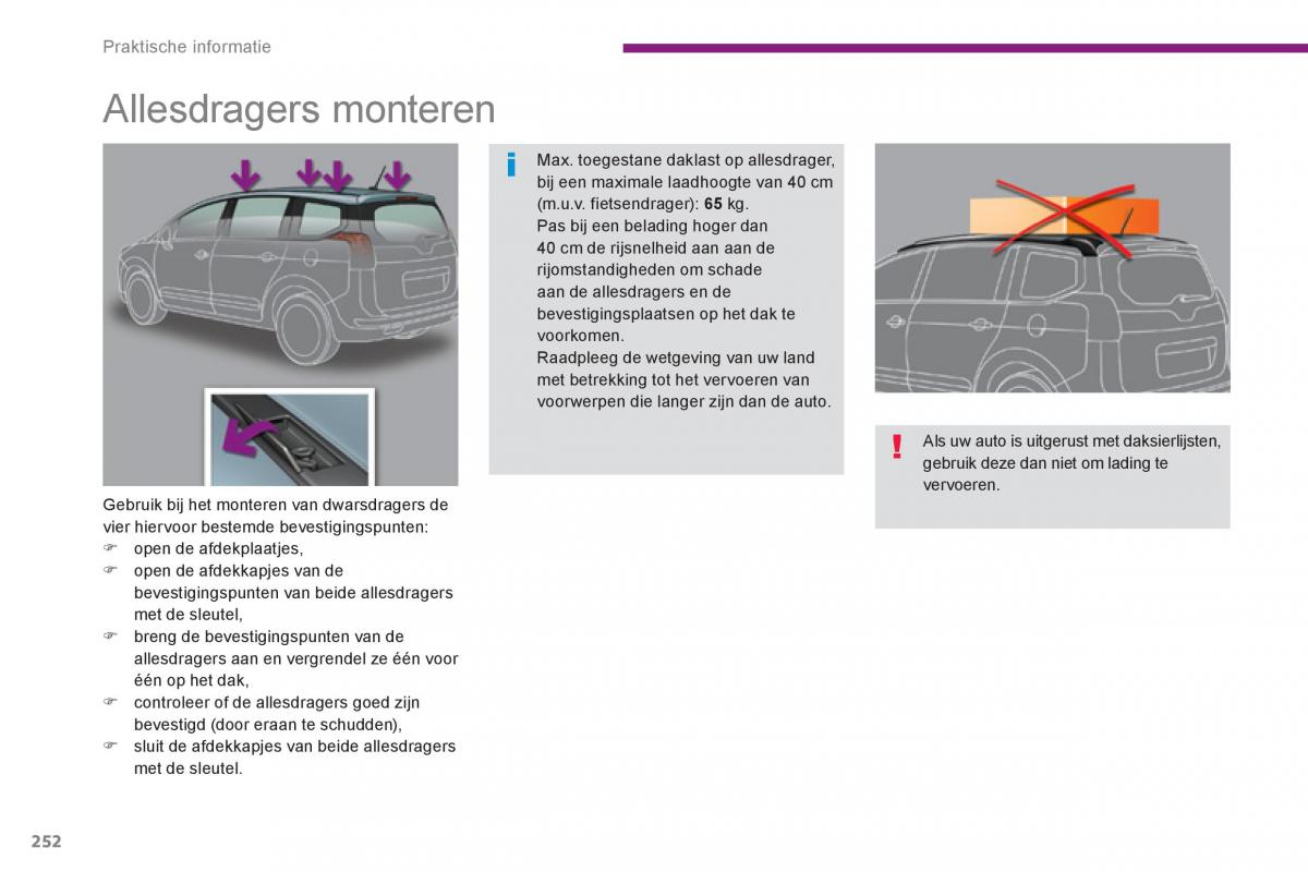 Peugeot 5008 handleiding / page 254