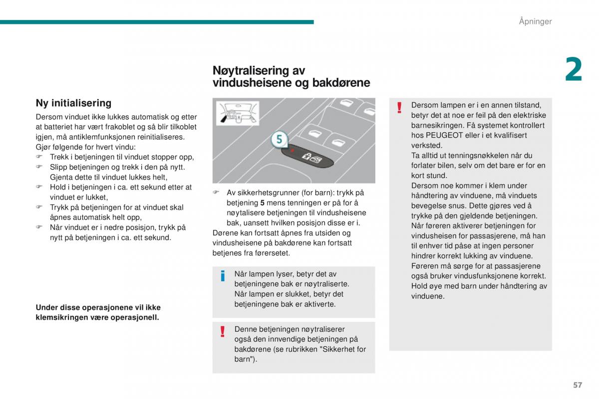 Peugeot 5008 bruksanvisningen / page 59