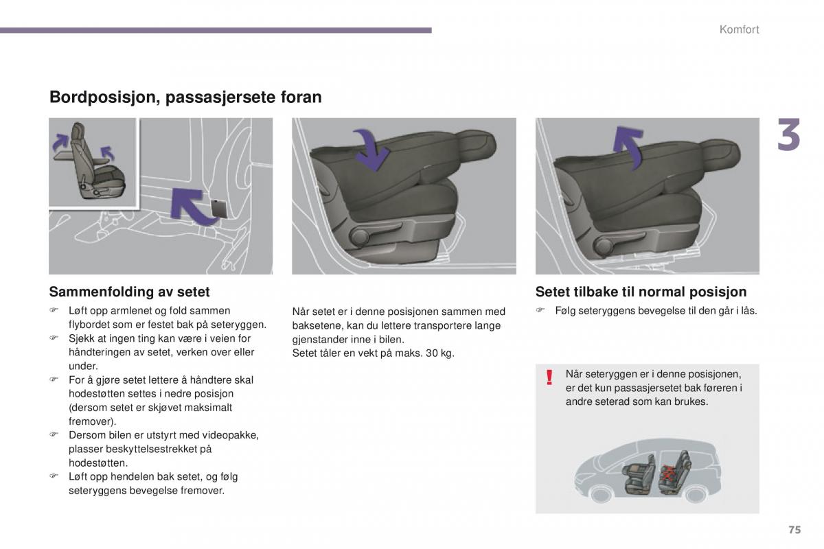 Peugeot 5008 bruksanvisningen / page 77