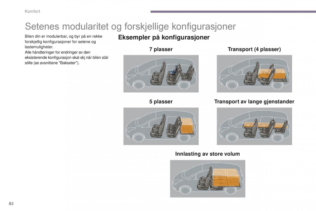 Peugeot 5008 bruksanvisningen / page 84