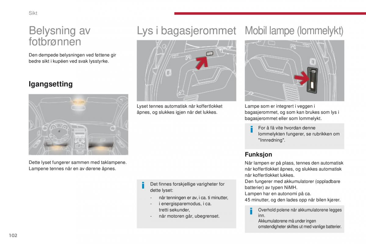 Peugeot 5008 bruksanvisningen / page 104