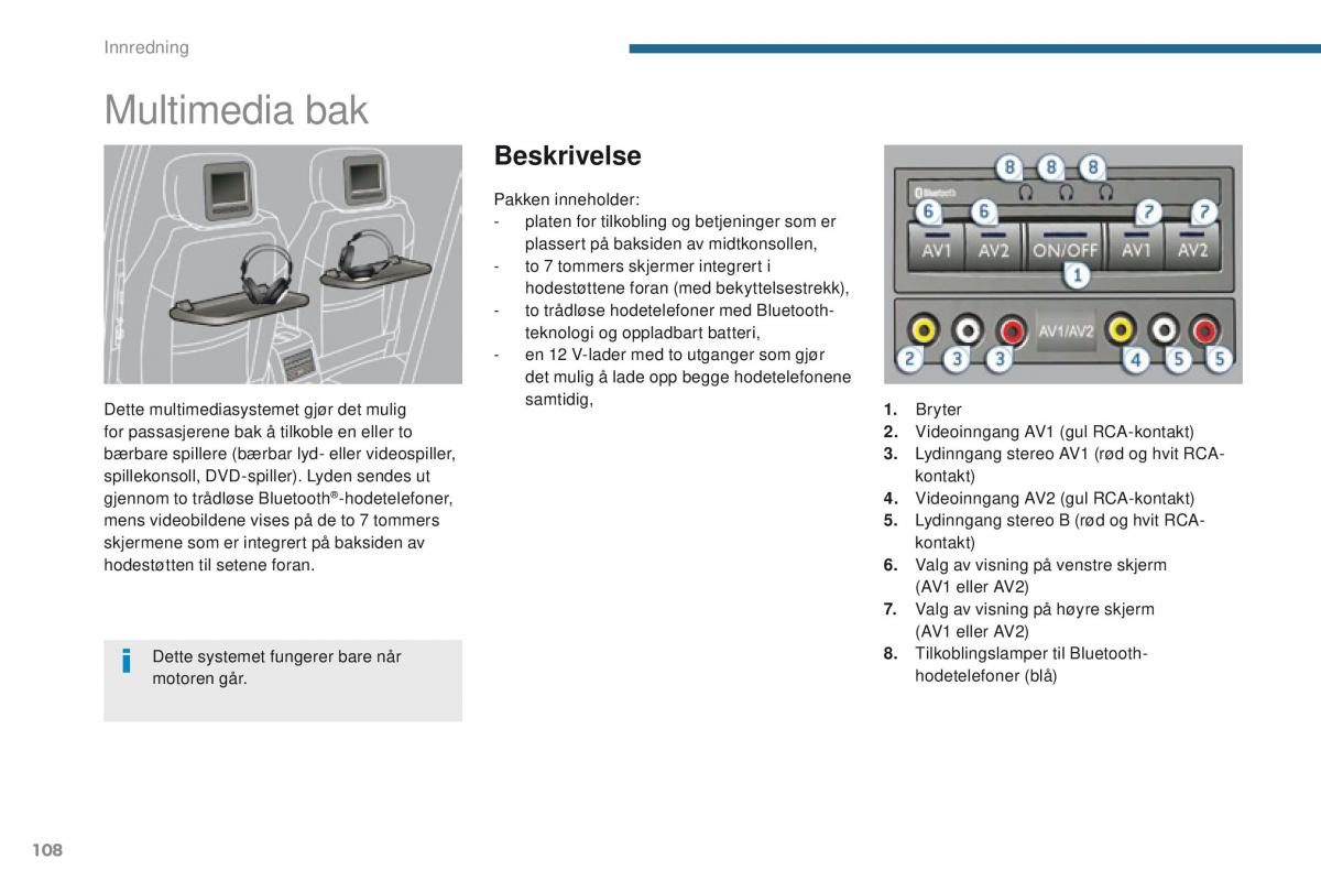 Peugeot 5008 bruksanvisningen / page 110