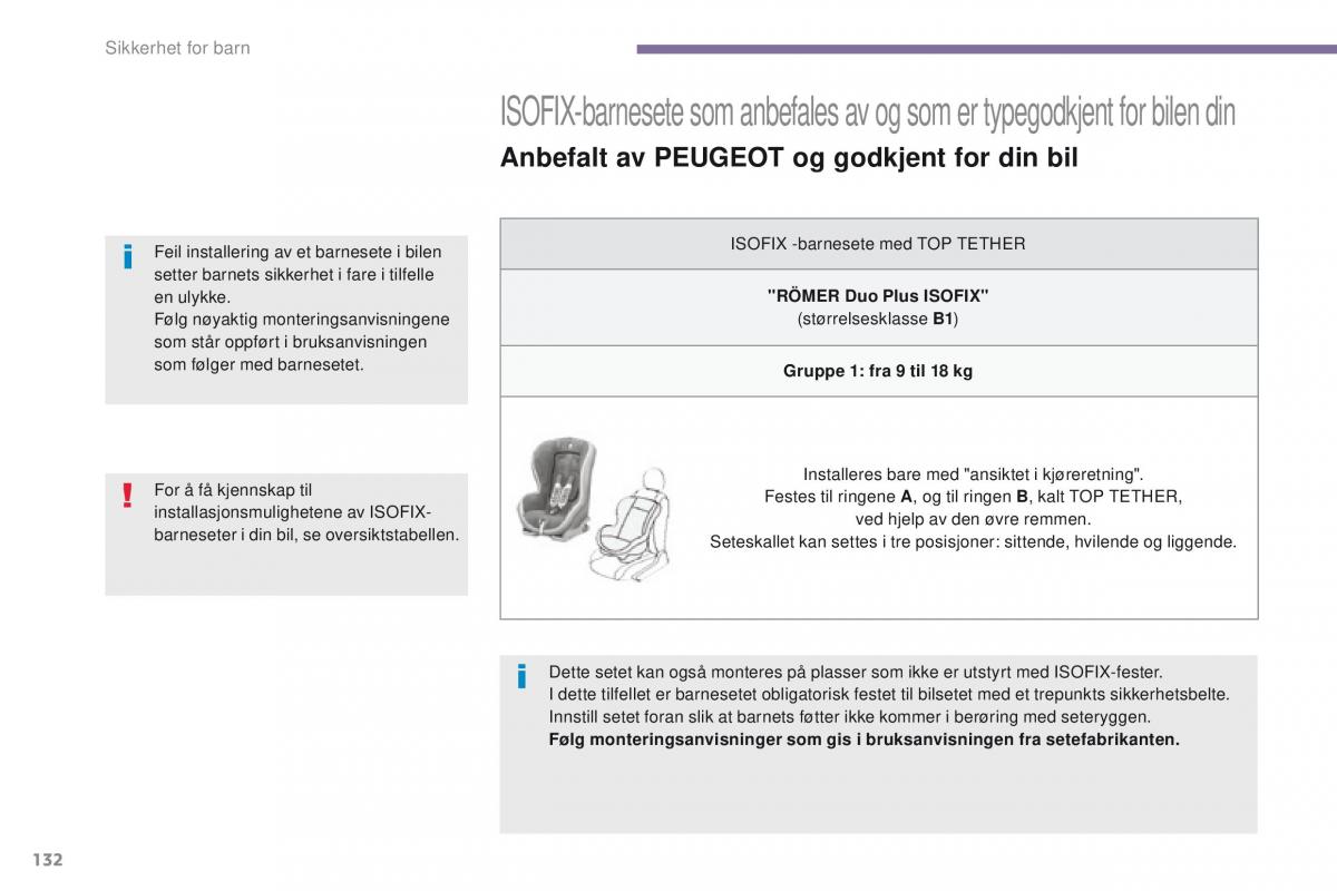 Peugeot 5008 bruksanvisningen / page 134