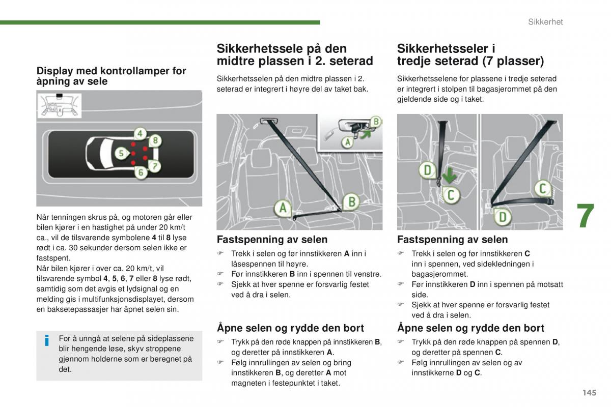 Peugeot 5008 bruksanvisningen / page 147