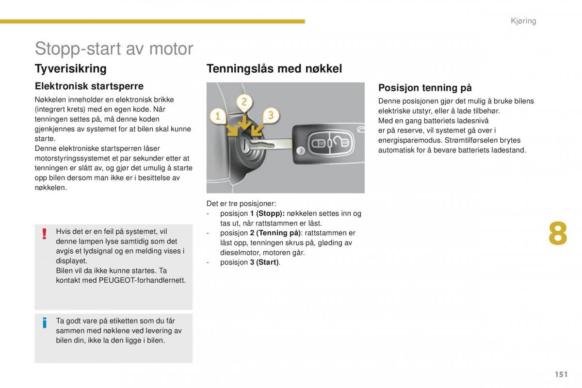 Peugeot 5008 bruksanvisningen / page 153