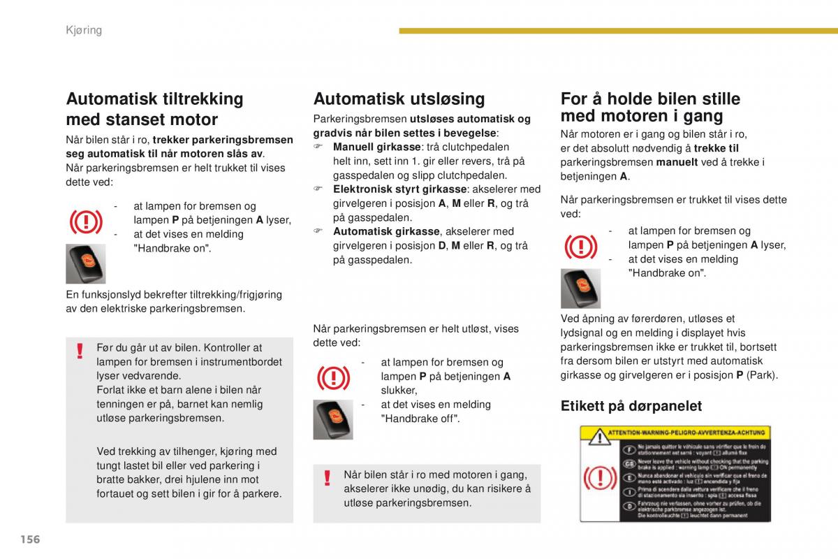 Peugeot 5008 bruksanvisningen / page 158