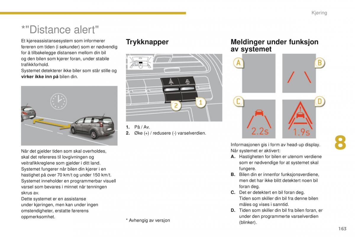 Peugeot 5008 bruksanvisningen / page 165