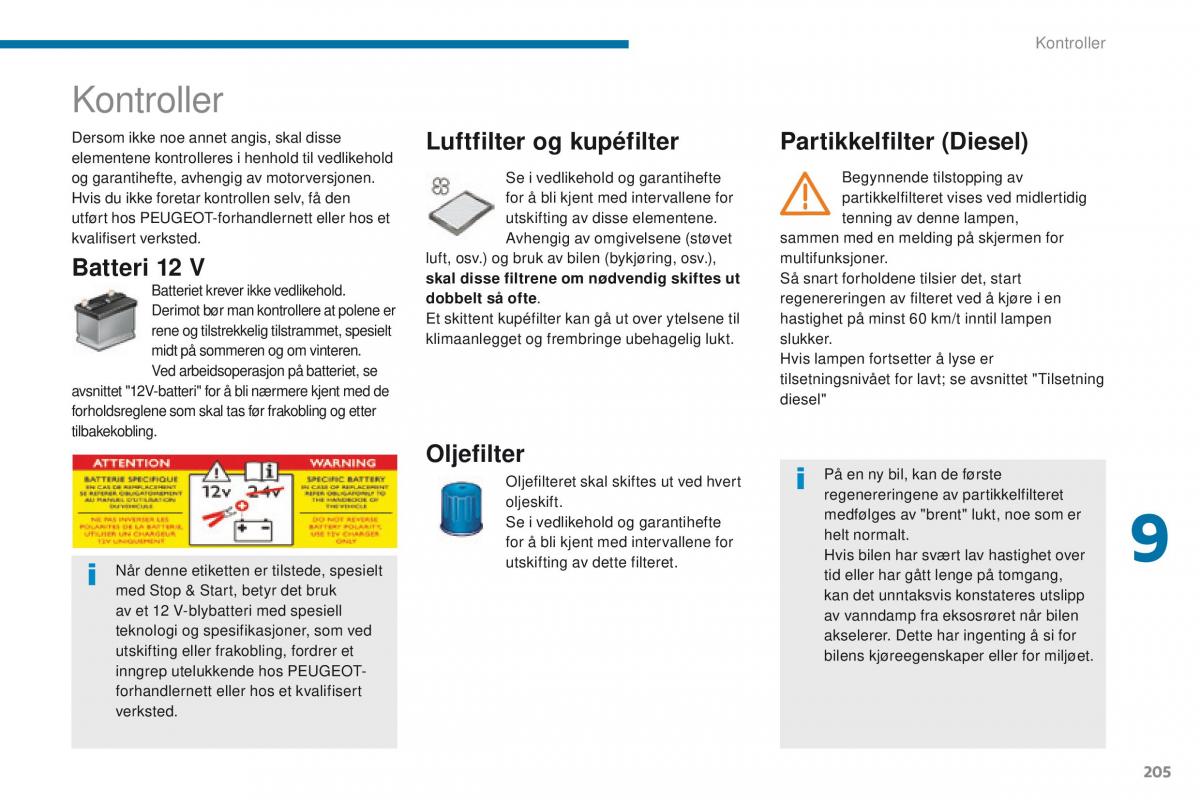 Peugeot 5008 bruksanvisningen / page 207