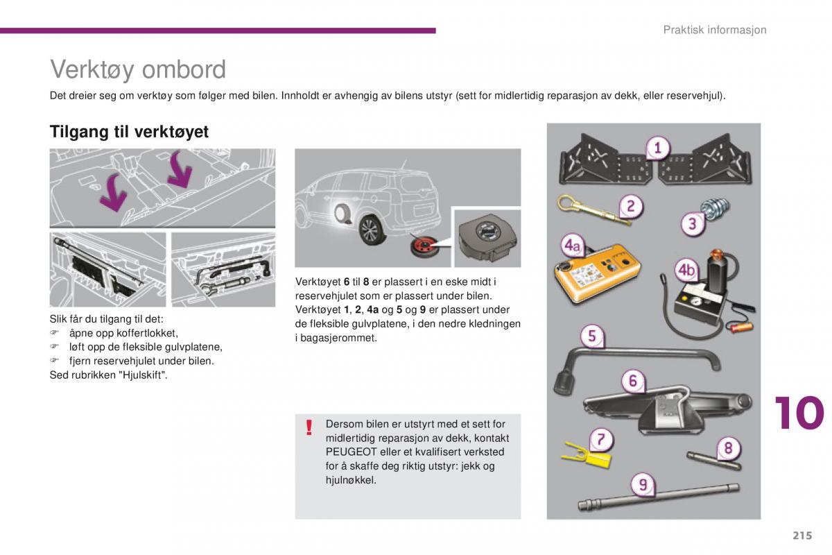 Peugeot 5008 bruksanvisningen / page 217