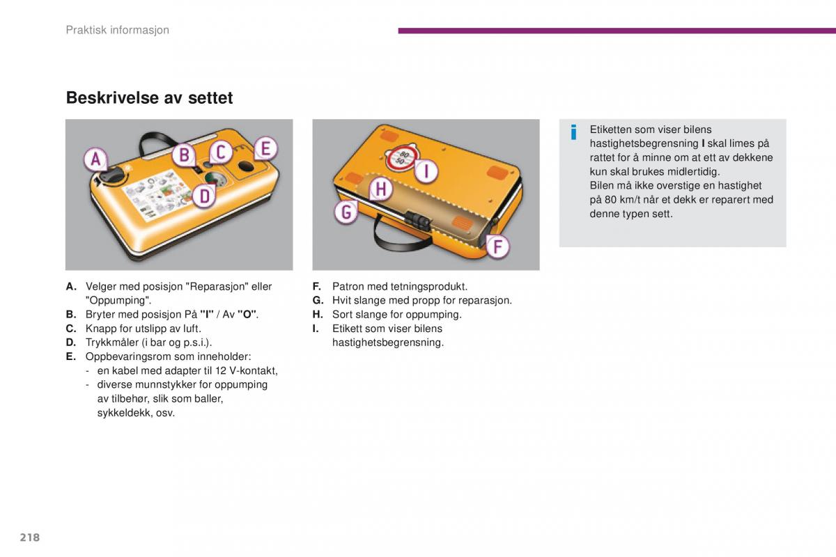 Peugeot 5008 bruksanvisningen / page 220