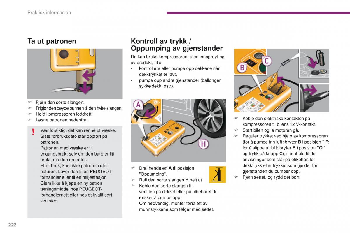 Peugeot 5008 bruksanvisningen / page 224