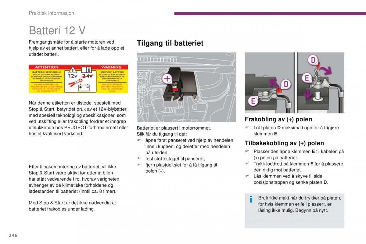 Peugeot 5008 bruksanvisningen / page 248