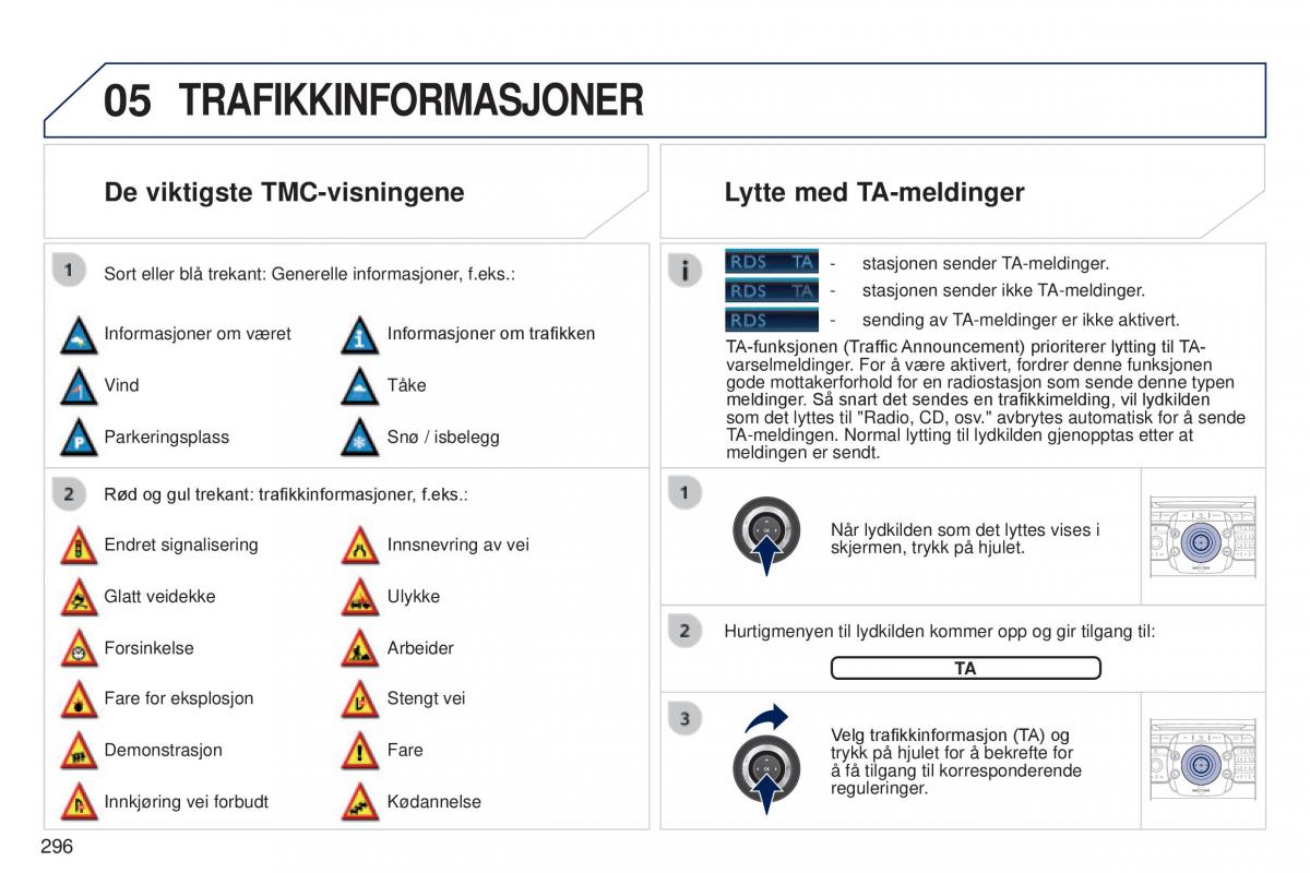 Peugeot 5008 bruksanvisningen / page 298