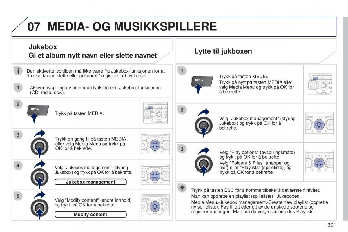 Peugeot 5008 bruksanvisningen / page 303