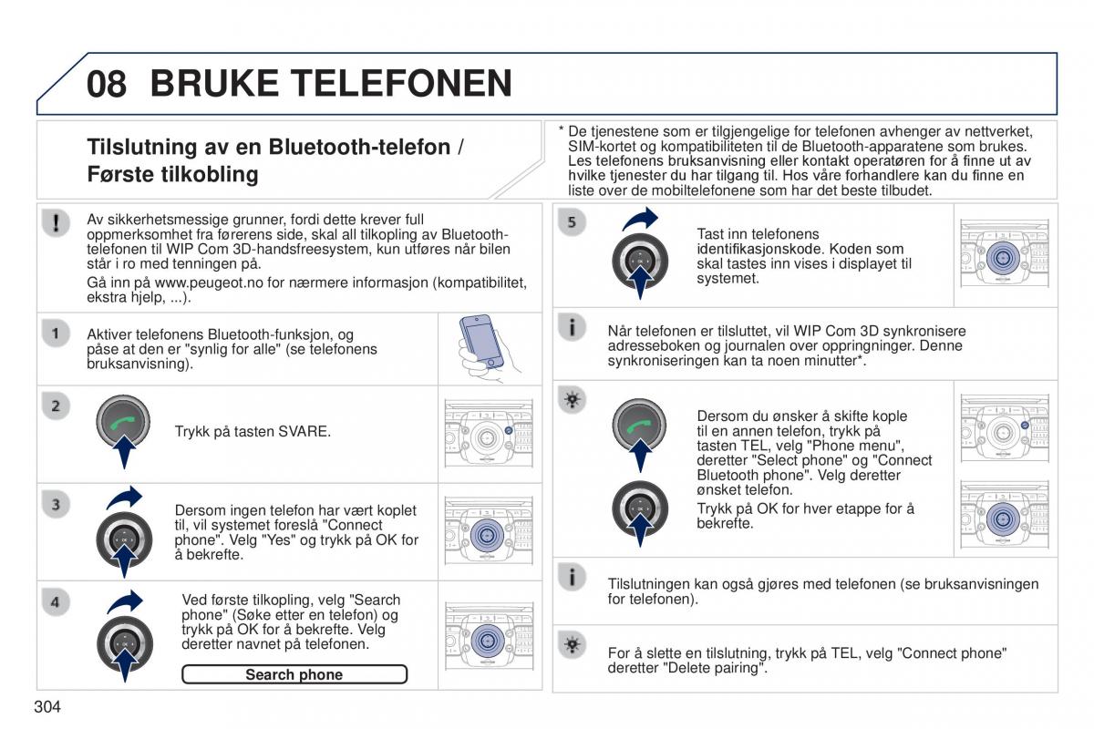 Peugeot 5008 bruksanvisningen / page 306