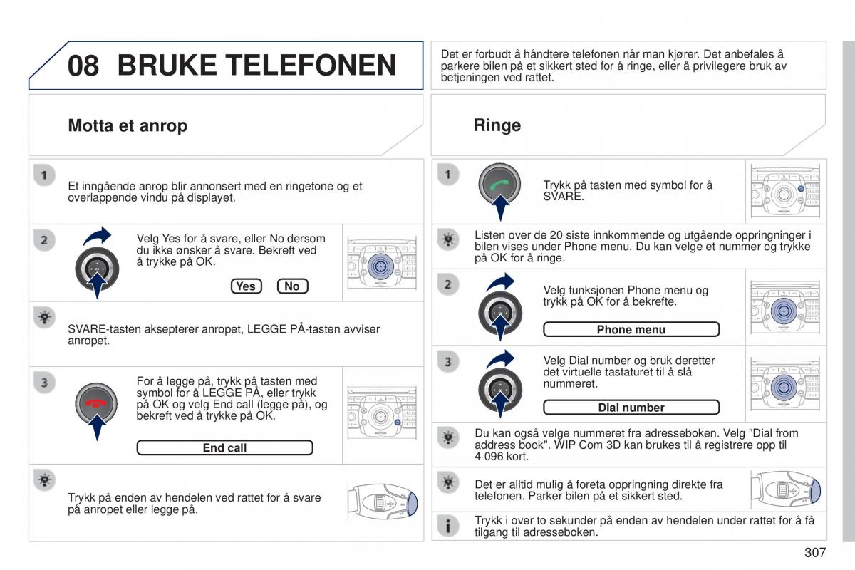 Peugeot 5008 bruksanvisningen / page 309