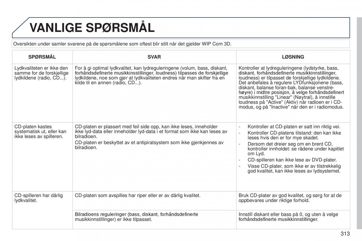 Peugeot 5008 bruksanvisningen / page 315