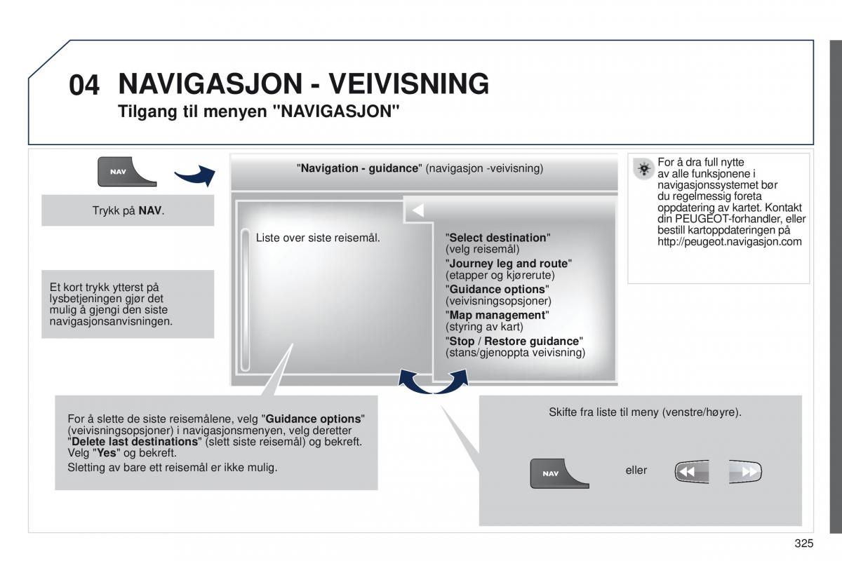 Peugeot 5008 bruksanvisningen / page 327