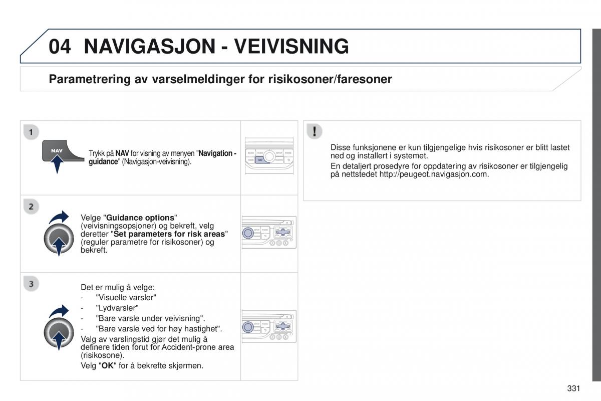 Peugeot 5008 bruksanvisningen / page 333