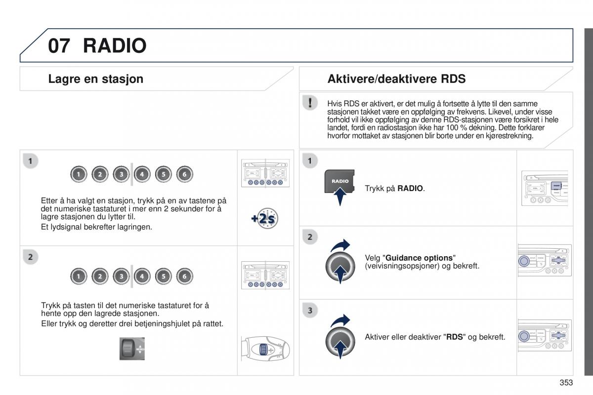 Peugeot 5008 bruksanvisningen / page 355