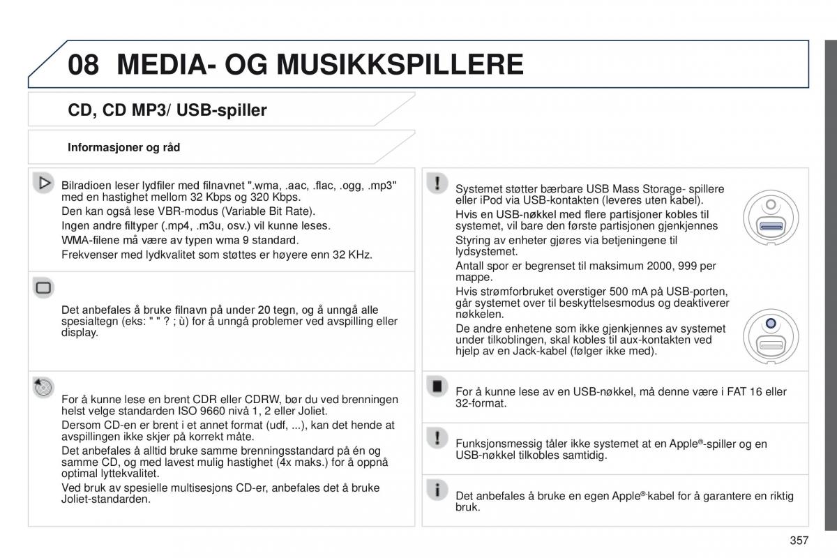 Peugeot 5008 bruksanvisningen / page 359