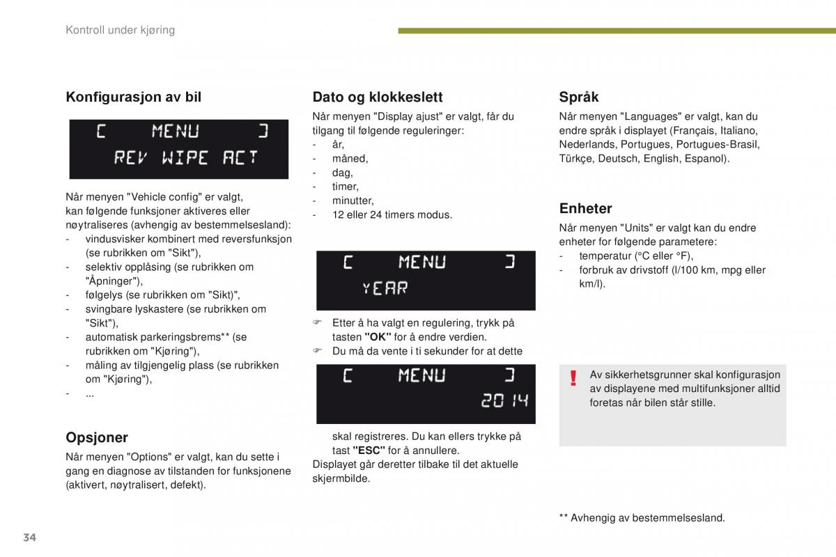 Peugeot 5008 bruksanvisningen / page 36