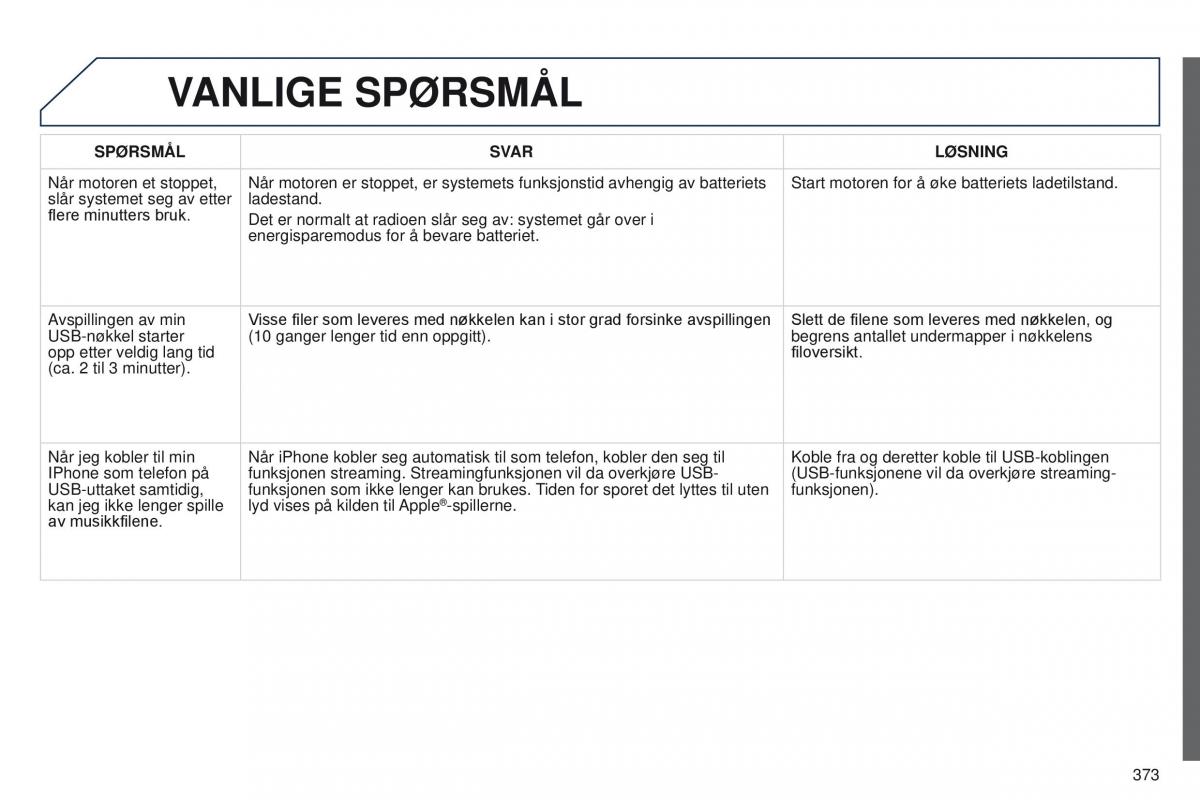 Peugeot 5008 bruksanvisningen / page 375