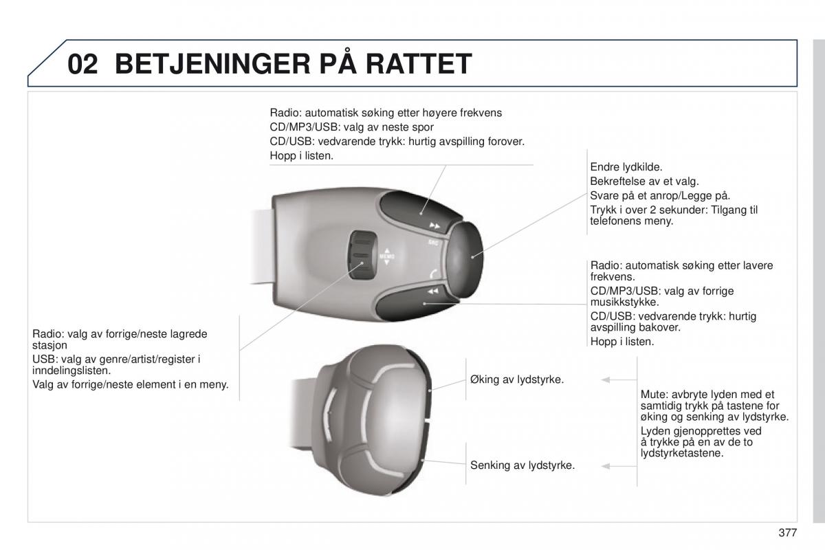 Peugeot 5008 bruksanvisningen / page 379