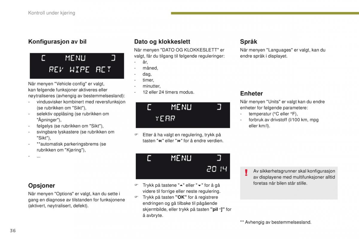 Peugeot 5008 bruksanvisningen / page 38