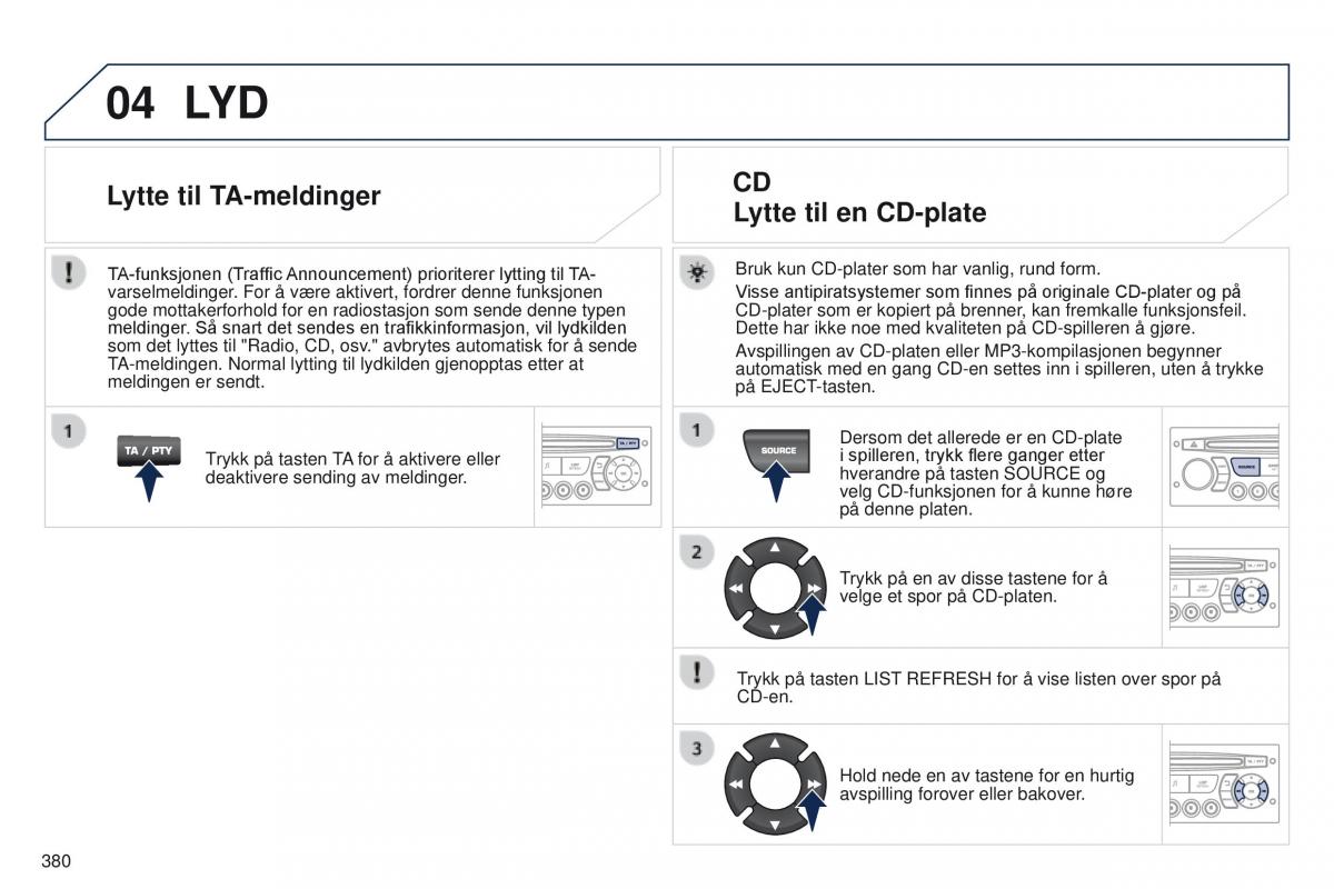 Peugeot 5008 bruksanvisningen / page 382