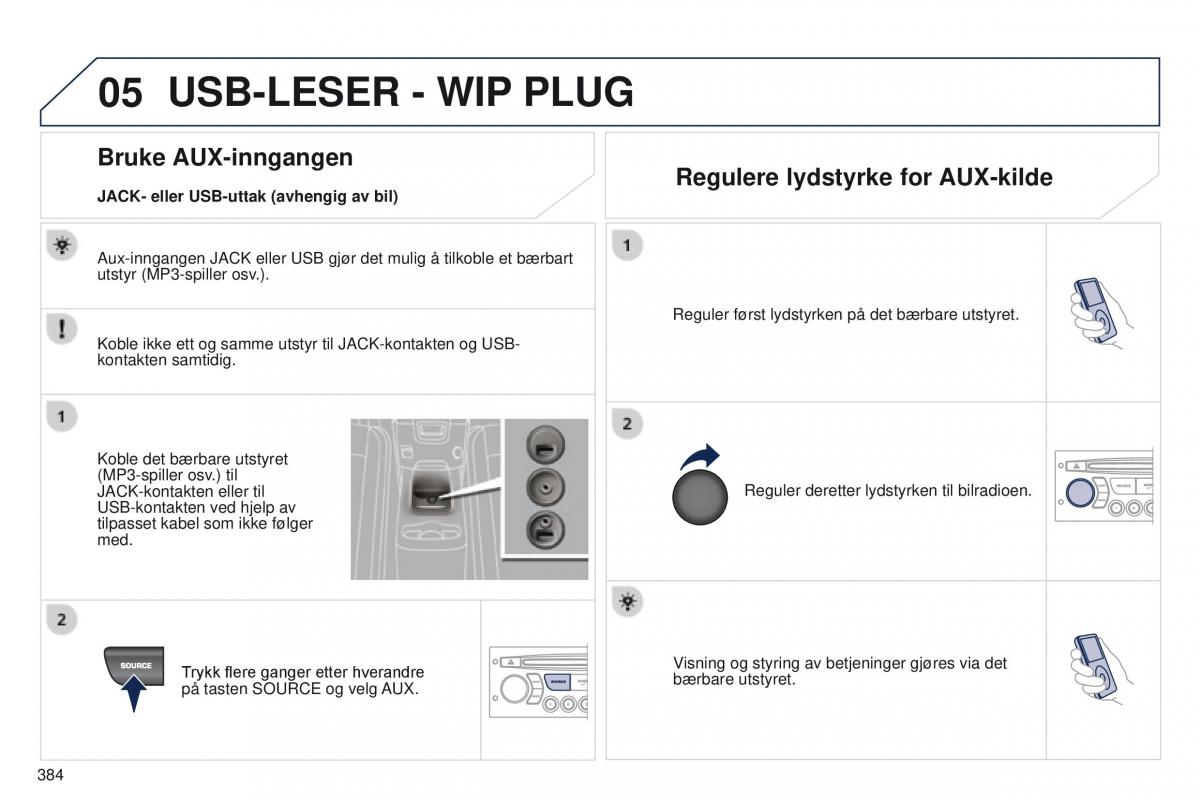 Peugeot 5008 bruksanvisningen / page 386