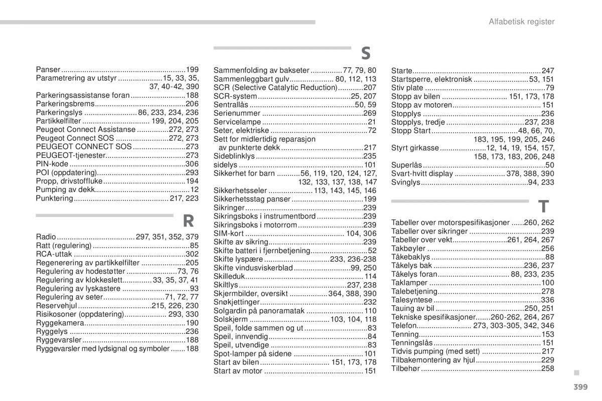 Peugeot 5008 bruksanvisningen / page 401