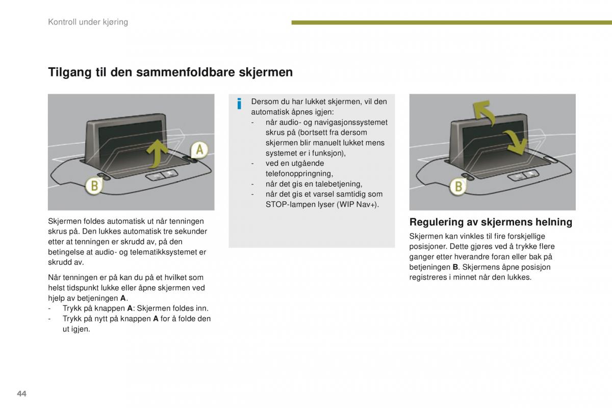 Peugeot 5008 bruksanvisningen / page 46