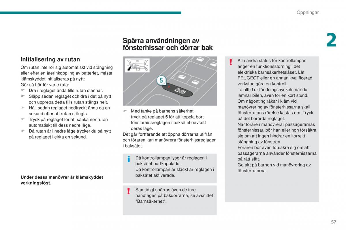 Peugeot 5008 instruktionsbok / page 59