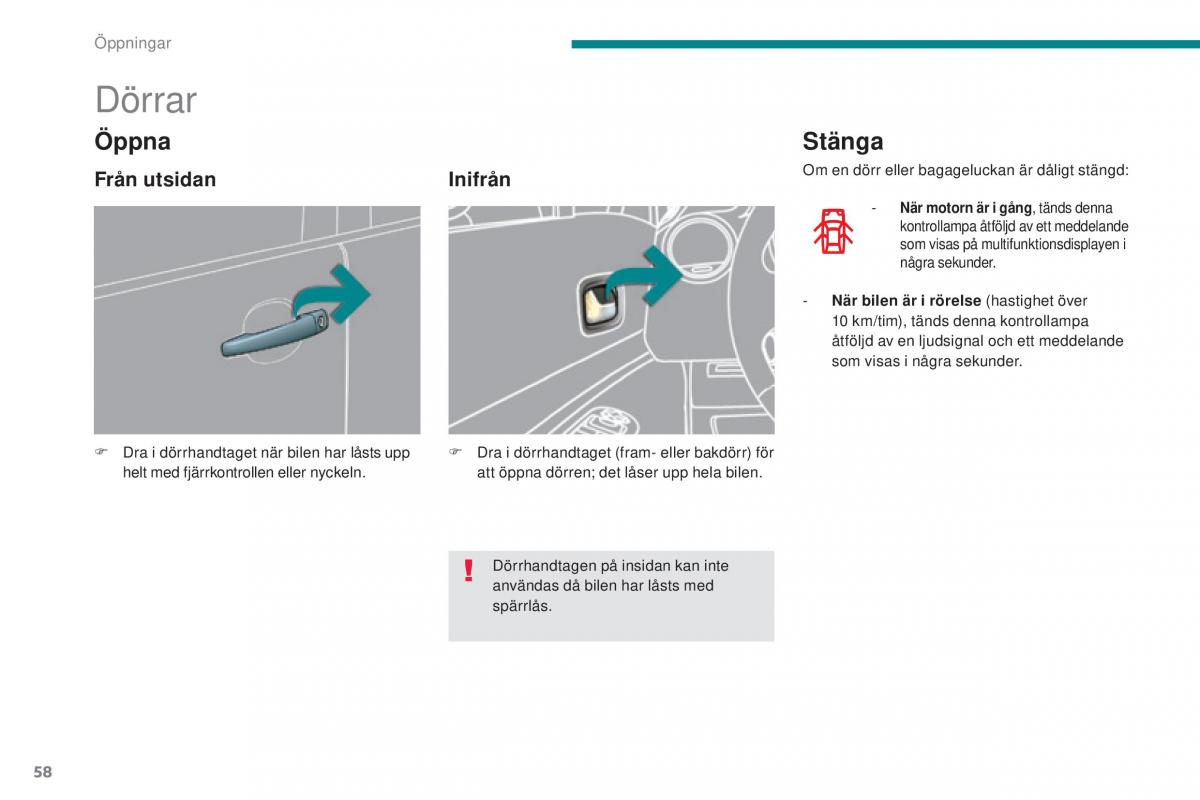 Peugeot 5008 instruktionsbok / page 60